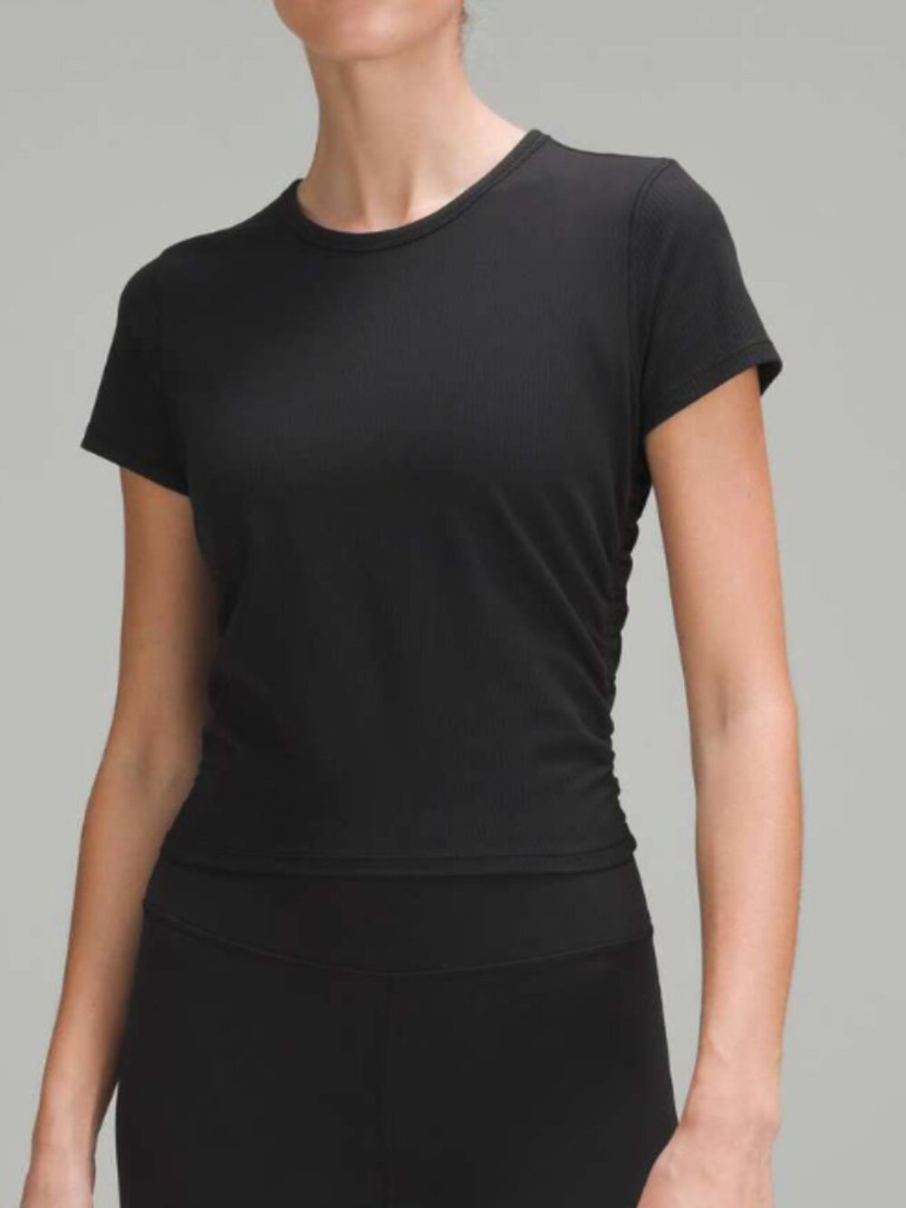 Lululemon All It Takes Nulu T-Shirt Black short sleeve cropped 2